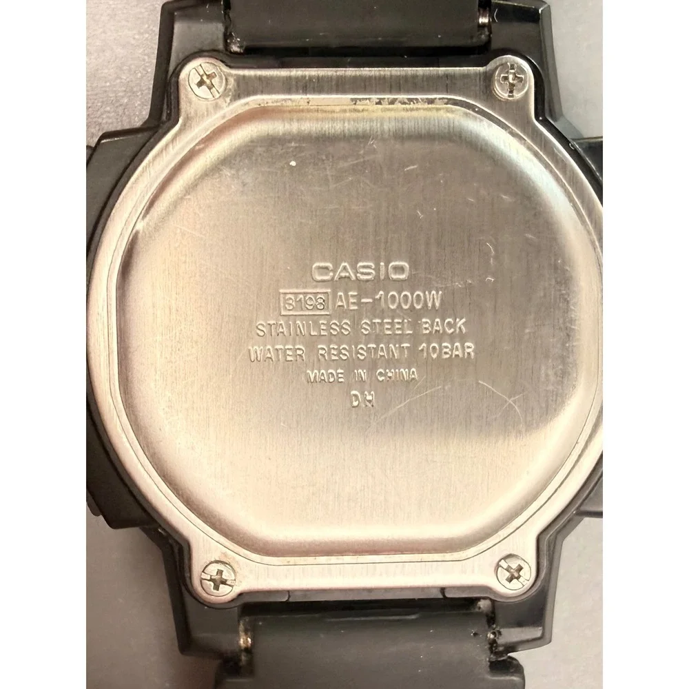 Casio AE-1000W World Time Digital Watch 10 Year Battery WR100M Module 3198